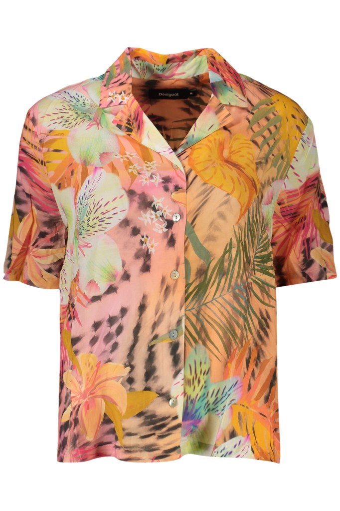 DESIGUAL CAMICIA MANICHE CORTE DONNA ARANCIO
