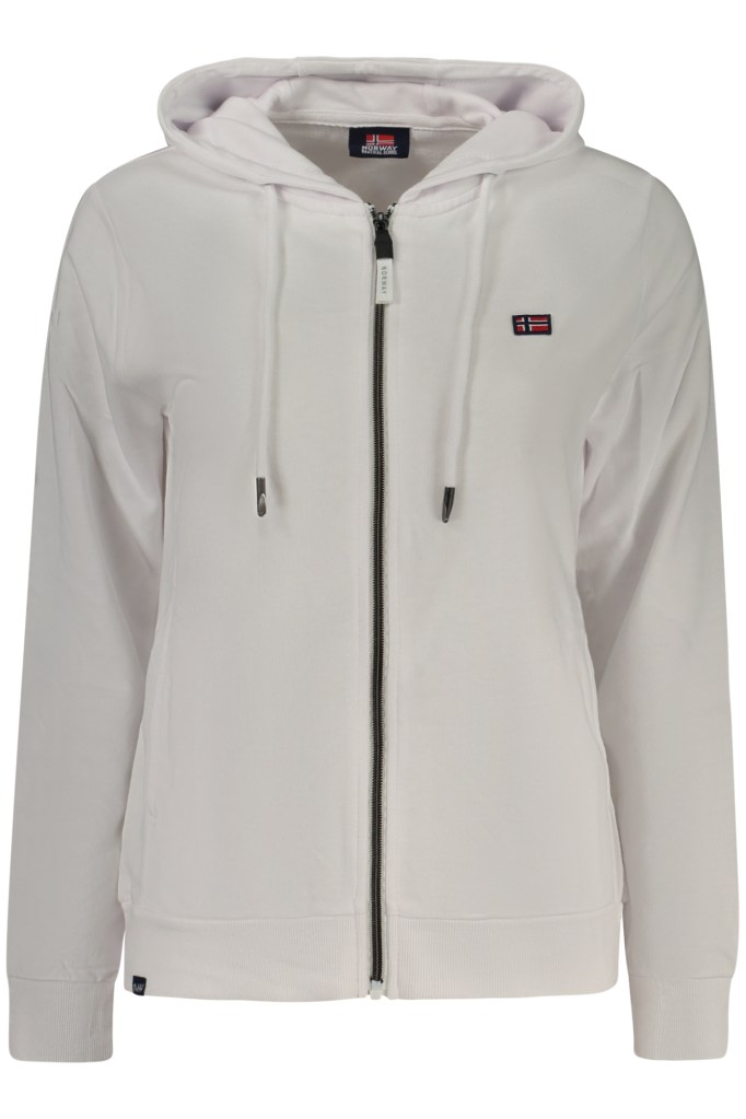 NORWAY 1963 FELPA CON ZIP DONNA BIANCO