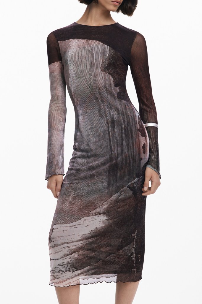 DESIGUAL ABITO LUNGO DONNA MARRONE