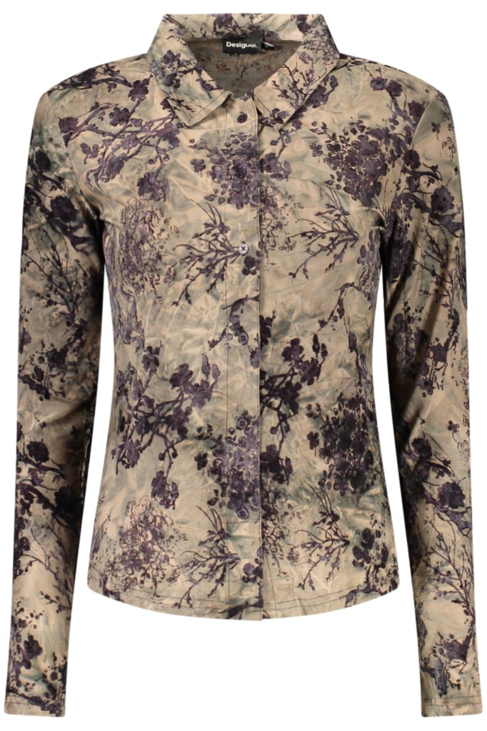 DESIGUAL CAMICIA MANICHE LUNGHE DONNA MARRONE