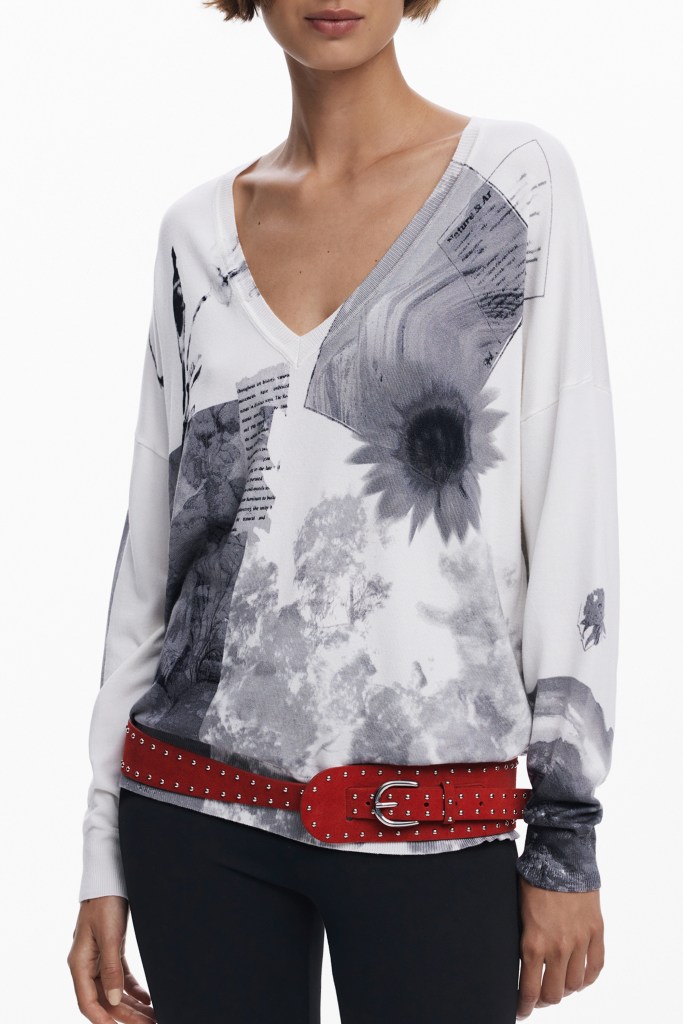 DESIGUAL MAGLIA DONNA BIANCO