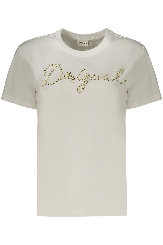DESIGUAL T-SHIRT MANICHE CORTE DONNA BIANCO
