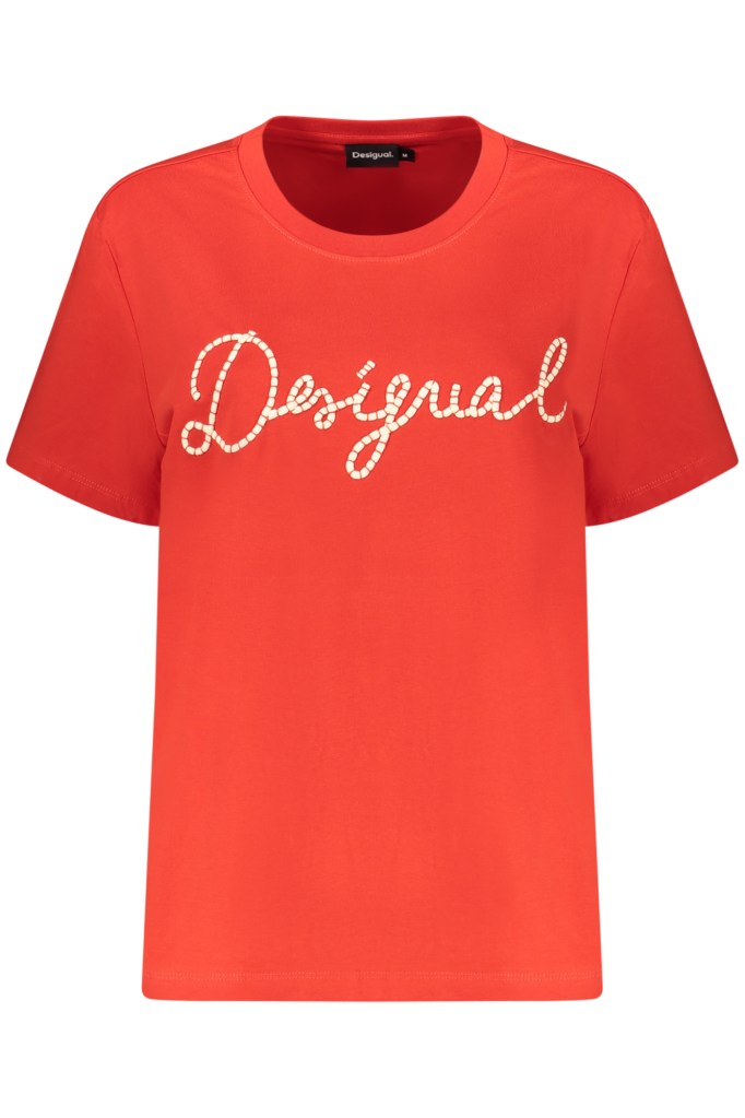 DESIGUAL T-SHIRT MANICHE CORTE DONNA ROSSO