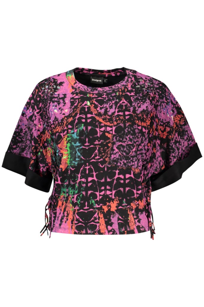 DESIGUAL T-SHIRT MANICHE CORTE DONNA VIOLA