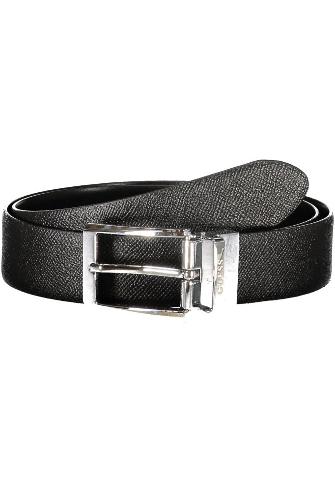 GUESS JEANS CINTURA IN PELLE UOMO NERO
