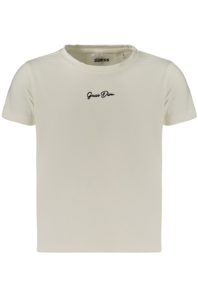 GUESS JEANS T-SHIRT MANICHE CORTE BAMBINA BIANCO