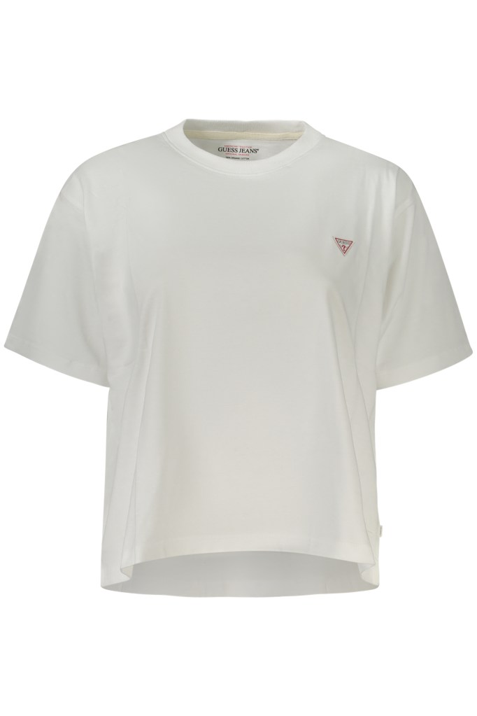 GUESS JEANS T-SHIRT MANICHE CORTE DONNA BIANCO