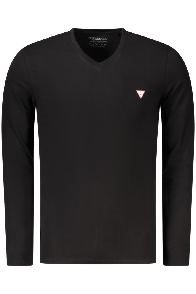 GUESS JEANS T-SHIRT MANICHE LUNGHE UOMO NERO