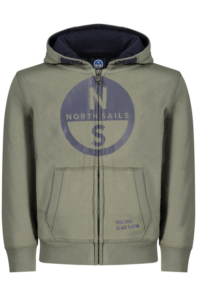 NORTH SAILS FELPA CON ZIP BAMBINO VERDE