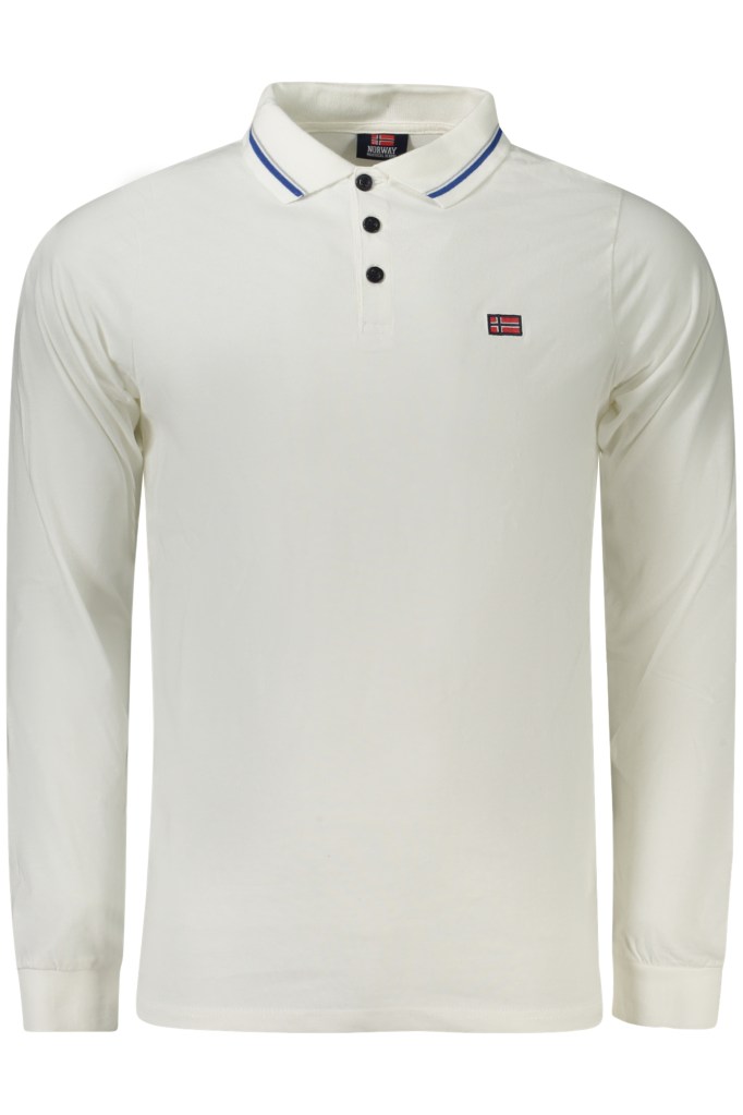 NORWAY 1963 POLO MANICHE LUNGHE UOMO BIANCO